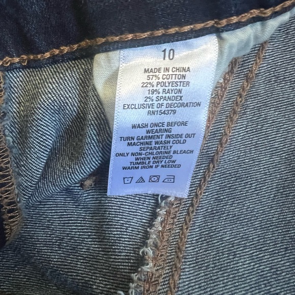 Aeropostale Women’s 10 Dark Blue Denim Jeans Super High Rise Slightly Distressed - Picture 4 of 4